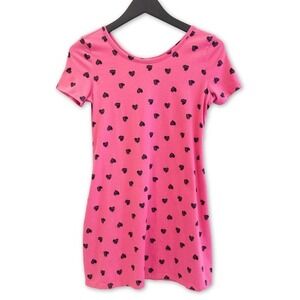 Basic Editions Tunic Top Girls XL Pink Valentines Day Hearts Kawaii Retro Pop
